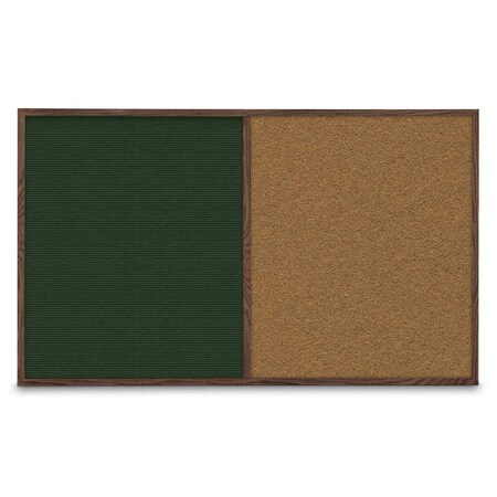 United Visual Products Enclosed Corkboard, 1 Door, 18"x24", 4" Fra UV3400-GOLD-BLACK